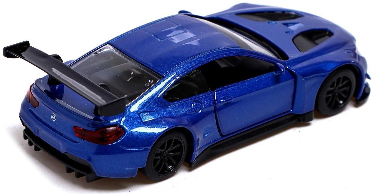 Машина металлическая BMW M6 GT3, 1:44, инерция, открываются двери, цвет синий