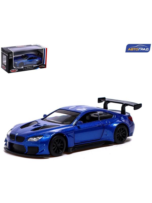 Машина металлическая BMW M6 GT3, 1:44, инерция, открываются двери, цвет синий