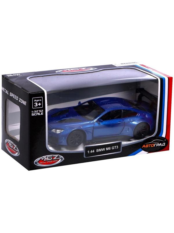 Машина металлическая BMW M6 GT3, 1:44, инерция, открываются двери, цвет синий