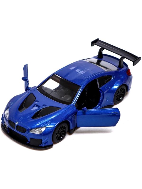 Машина металлическая BMW M6 GT3, 1:44, инерция, открываются двери, цвет синий