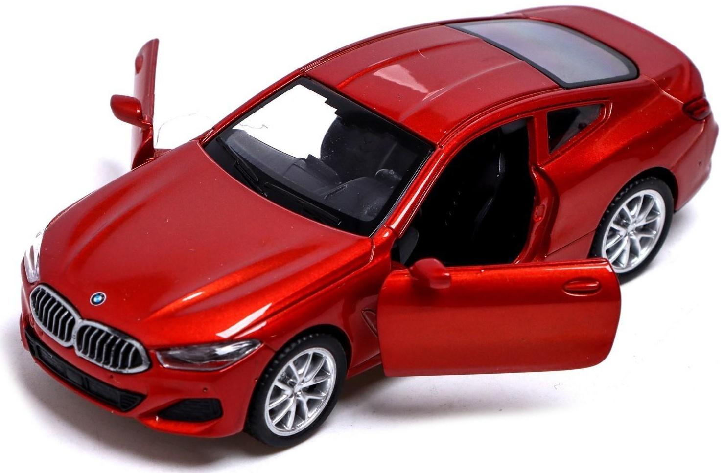 Машина металлическая BMW M850i, 1:44, инерция, открываются двери, цвет красный