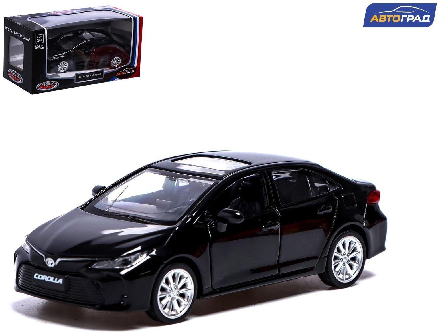 Машина металлическая TOYOTA COROLLA HYBRID, 1:43, инерция, открываются  двери, цвет чёрный