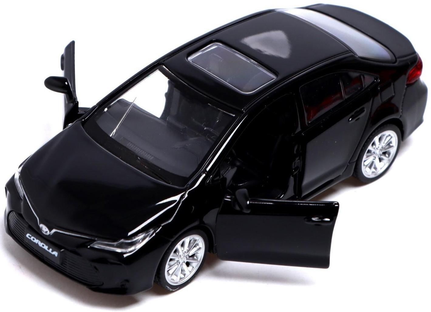 Машина металлическая TOYOTA COROLLA HYBRID, 1:43, инерция, открываются двери, цвет чёрный