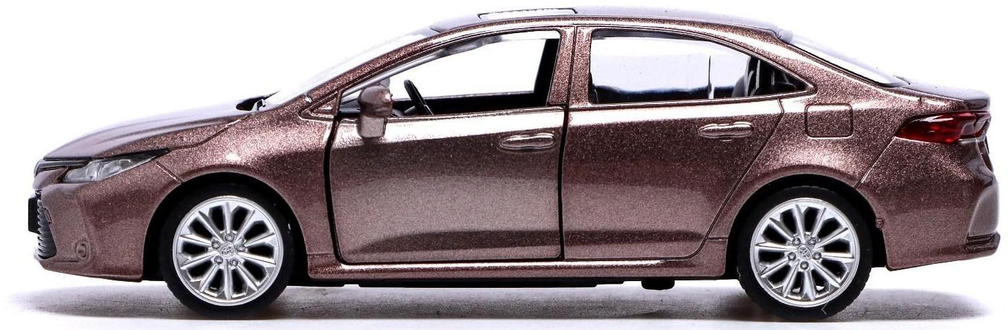 Машина металлическая TOYOTA COROLLA HYBRID, 1:43, инерция, открываются двери, цвет коричневый