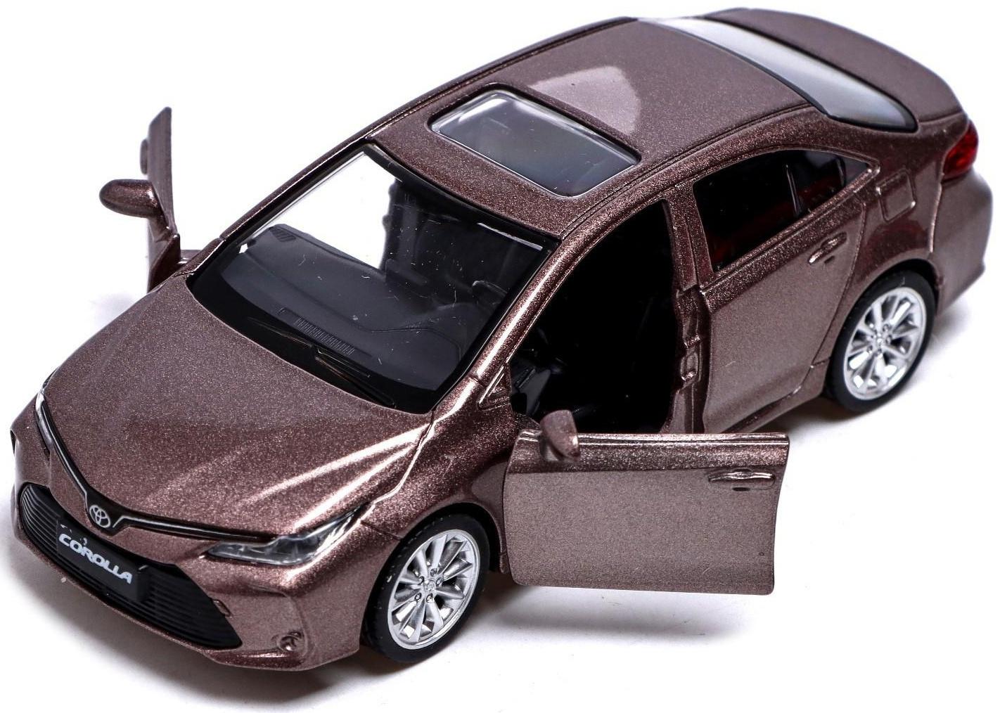 Машина металлическая TOYOTA COROLLA HYBRID, 1:43, инерция, открываются двери, цвет коричневый