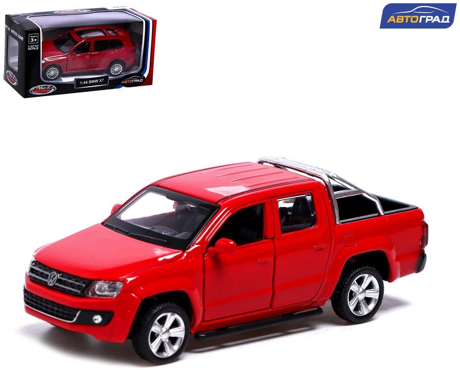 Машина металлическая VOLKSWAGEN AMAROK, 1:46, инерция, открываются двери,  цвет красный