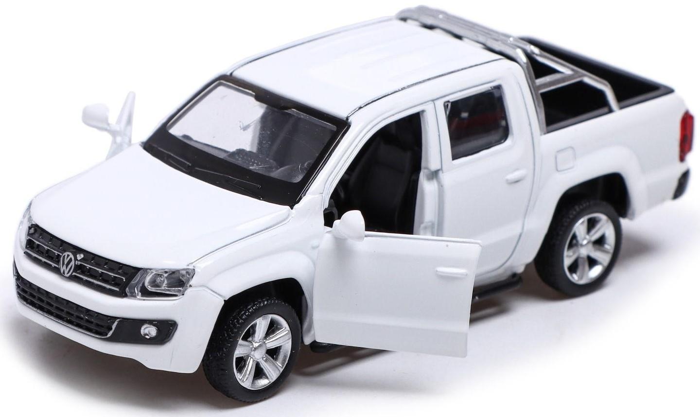 Машина металлическая VOLKSWAGEN AMAROK, 1:46, инерция, открываются двери, цвет белый