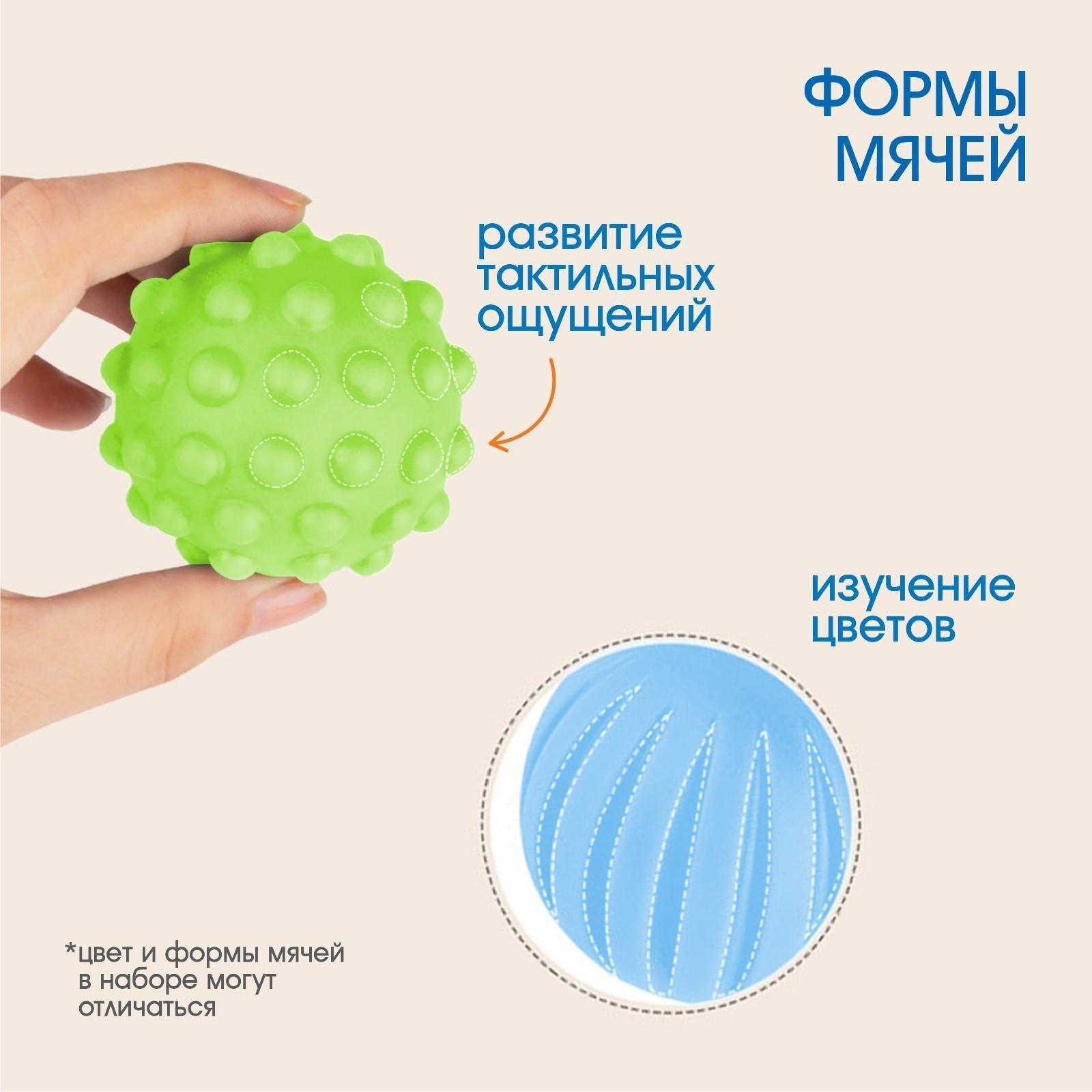 Детский набор для купания «Утенок» мочалка, мячики тактильные 2 шт.