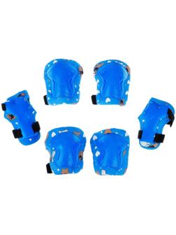 Защита роликовая детская: наколенники, налокотники, защита запястья, размер M, цвет голубой
