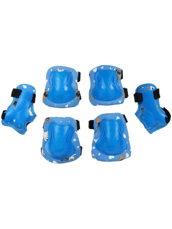 Защита роликовая детская: наколенники, налокотники, защита запястья, размер S, цвет голубой