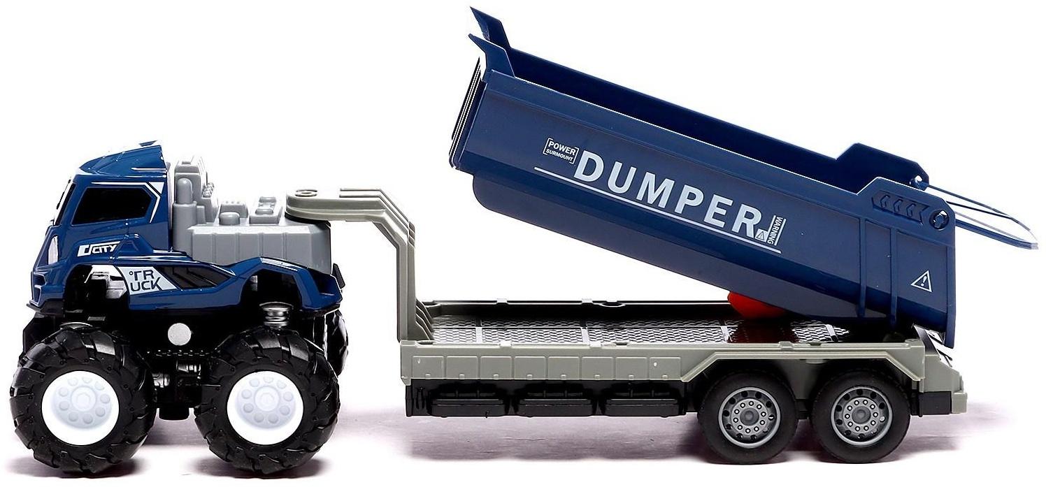 Грузовик металлический «Самосвал», инерция, с элементами из пластика, цвет синий