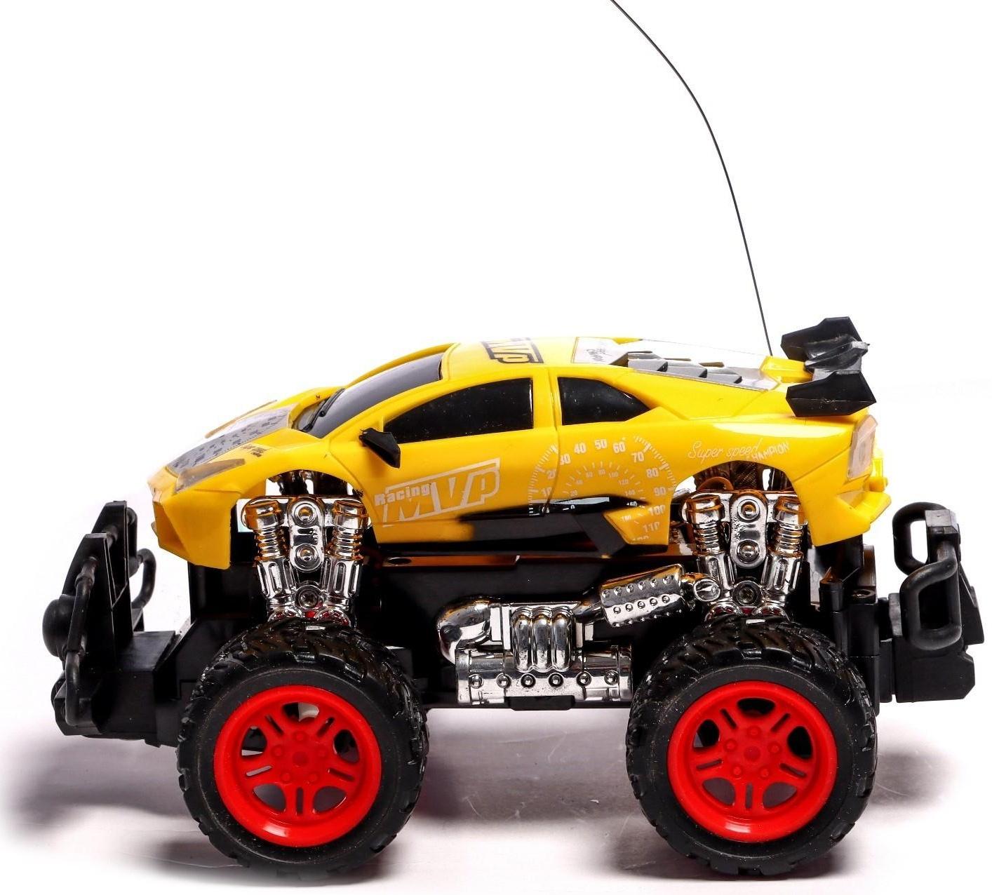 Джип радиоуправляемый «Супергонщик», работает от аккумулятора, цвет жёлтый
