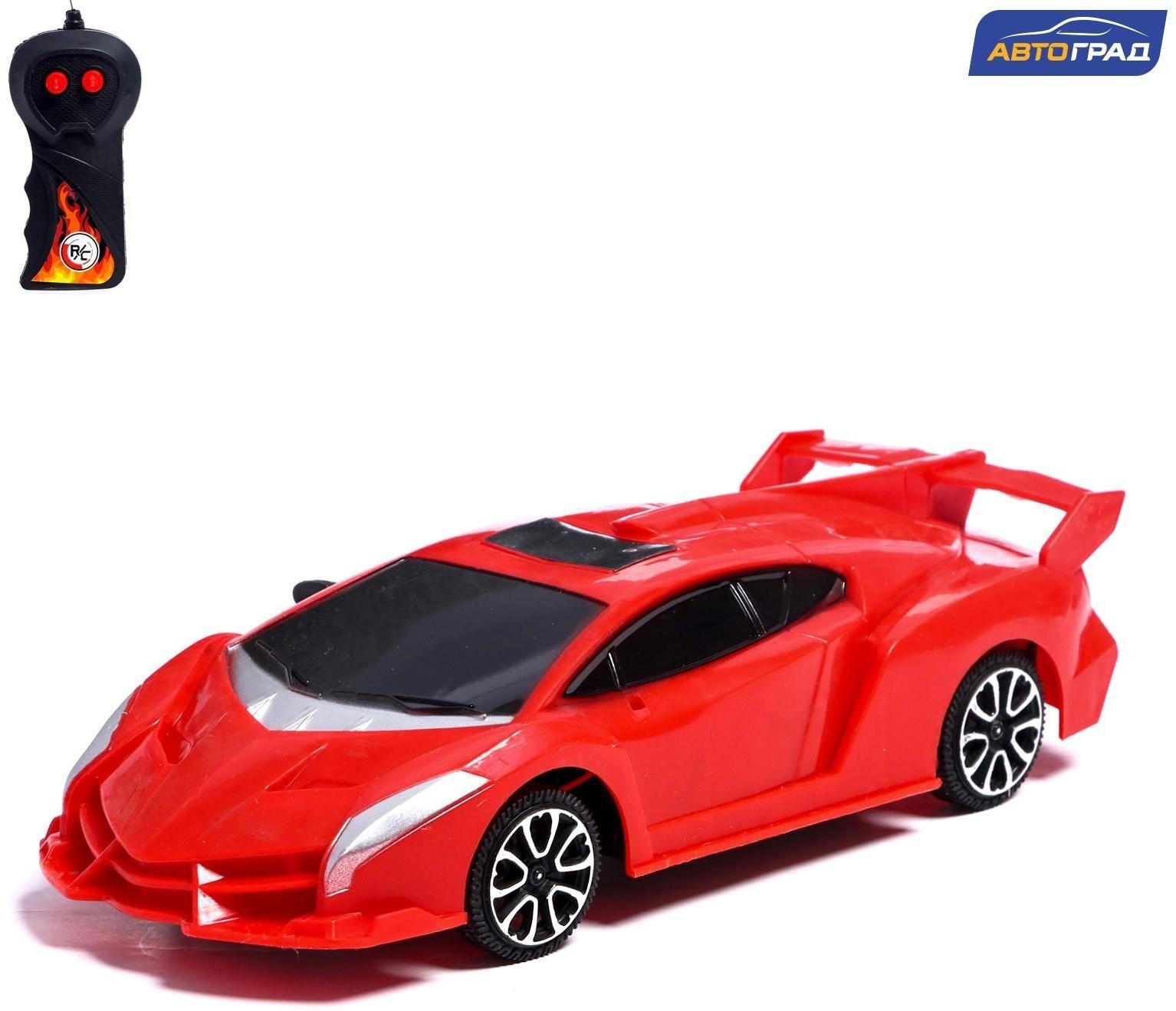 Машина радиоуправляемая «Суперкар», работает от батареек, цвет красный