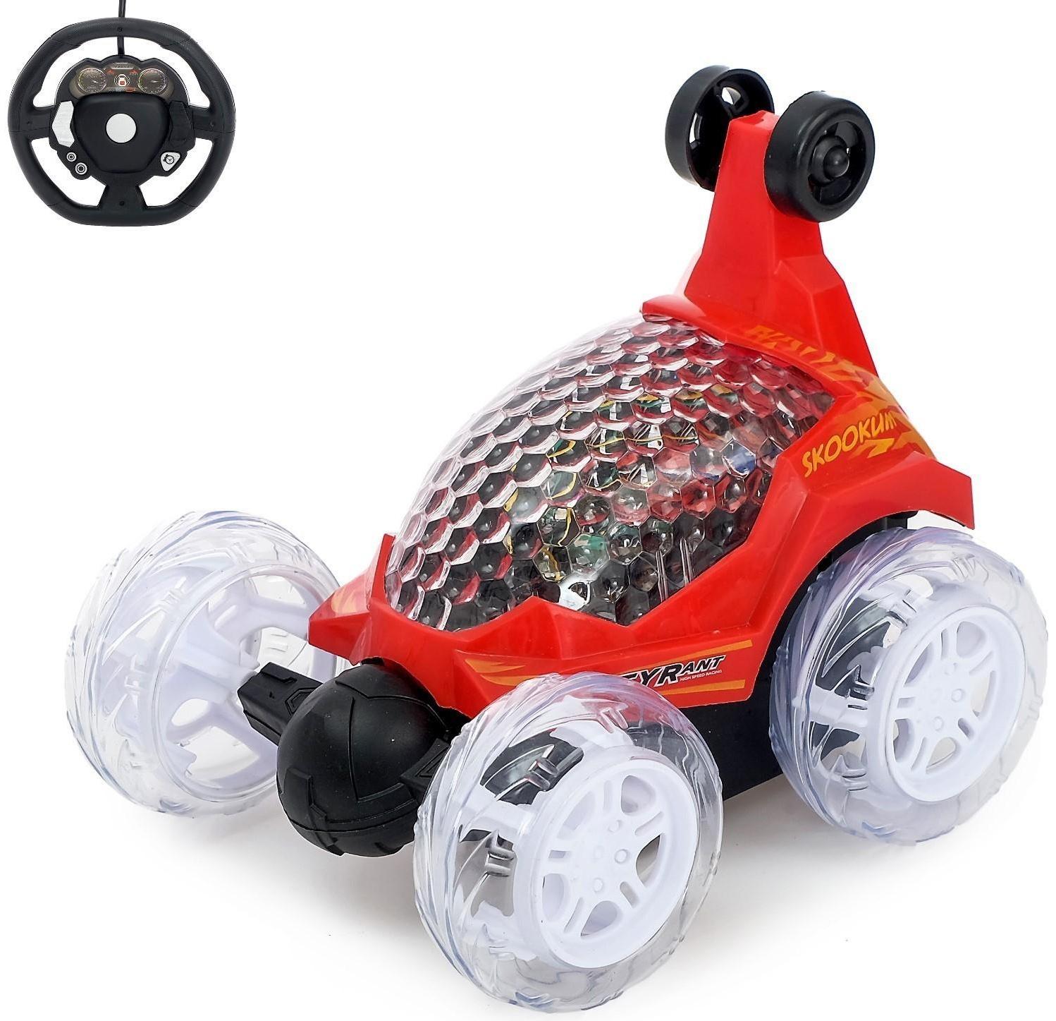 Перевёртыш радиоуправляемый «Трюкач», подсветка колес, работает от аккумулятора цвет красный