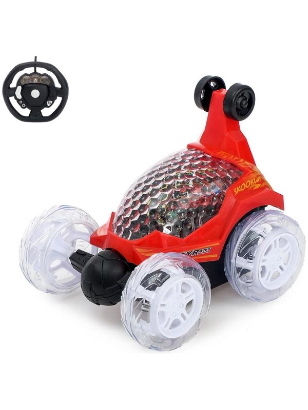 Перевёртыш радиоуправляемый «Трюкач», подсветка колес, работает от аккумулятора цвет красный