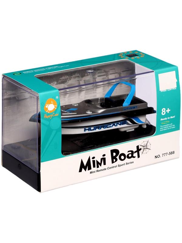 Катер радиоуправляемый Mini Boat, работает от аккумулятора, цвет синий