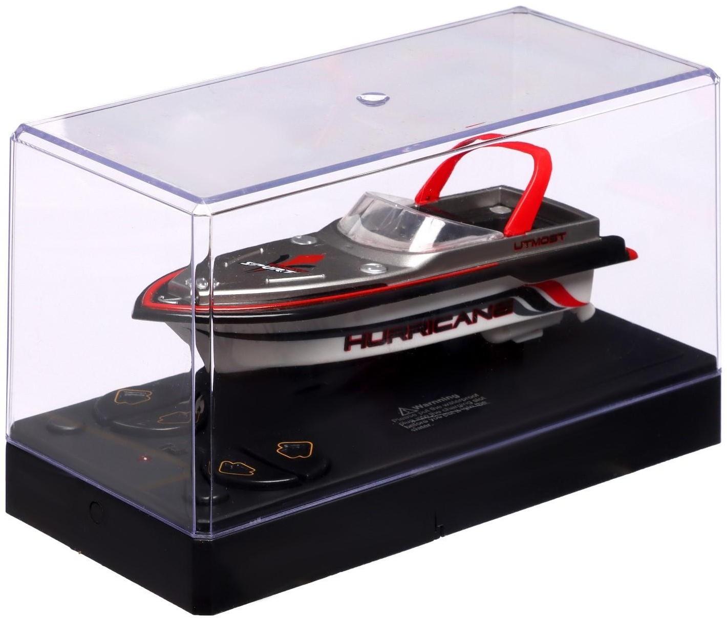 Катер радиоуправляемый Mini Boat, работает от аккумулятора, цвет красный