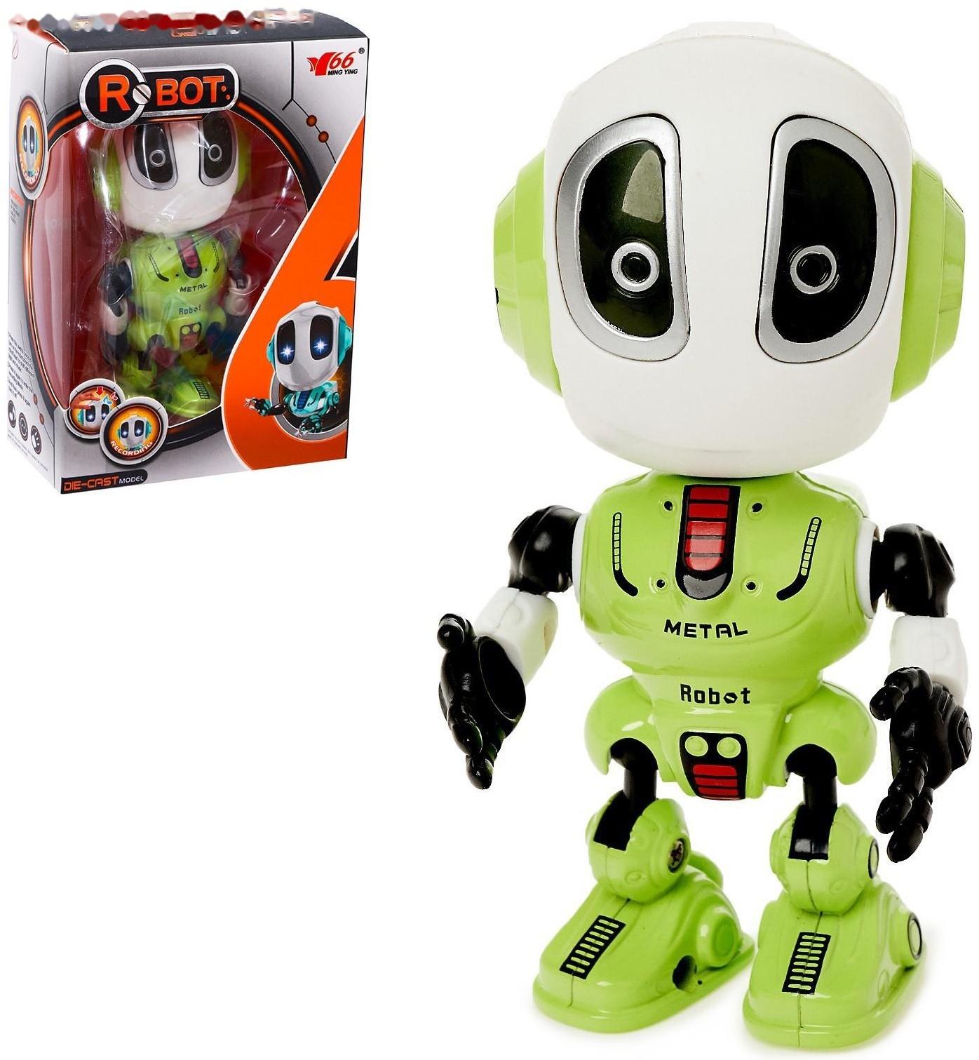 Робот «Повторюшка», реагирует на прикосновение, световые и звуковые эффекты, цвет зелёный