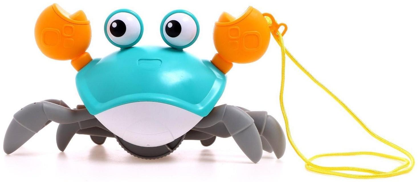 Каталка на верёвке «Краб», водоплавающая, цвет бирюзовый