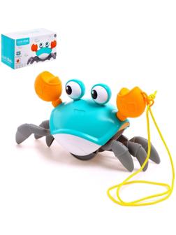 Каталка на верёвке «Краб», водоплавающая, цвет бирюзовый