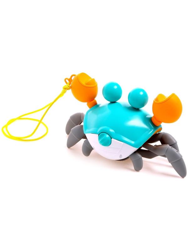 Каталка на верёвке «Краб», водоплавающая, цвет бирюзовый