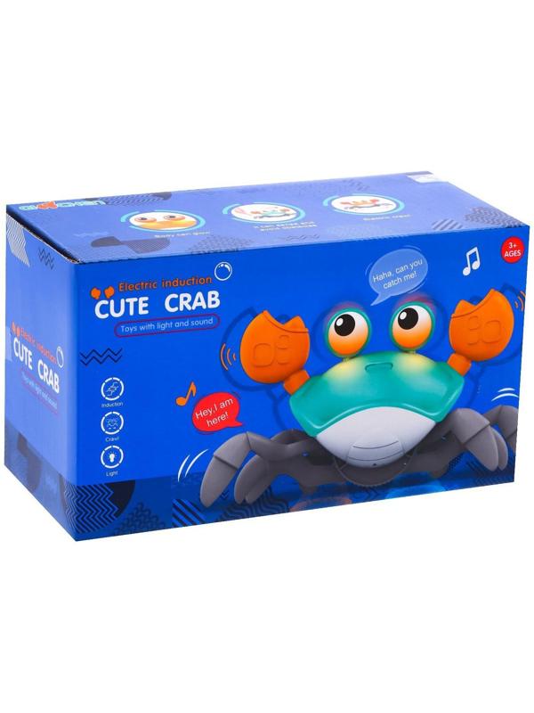 Каталка музыкальная «Краб», свет, звук, цвет жёлтый