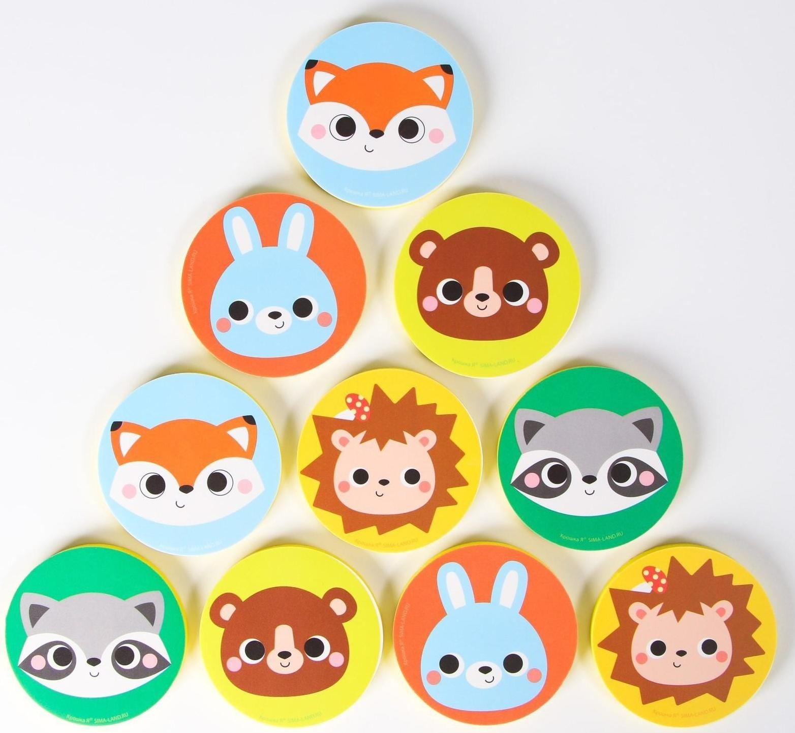 Мемо-игра: стикеры EVA для ванны «Животные леса»