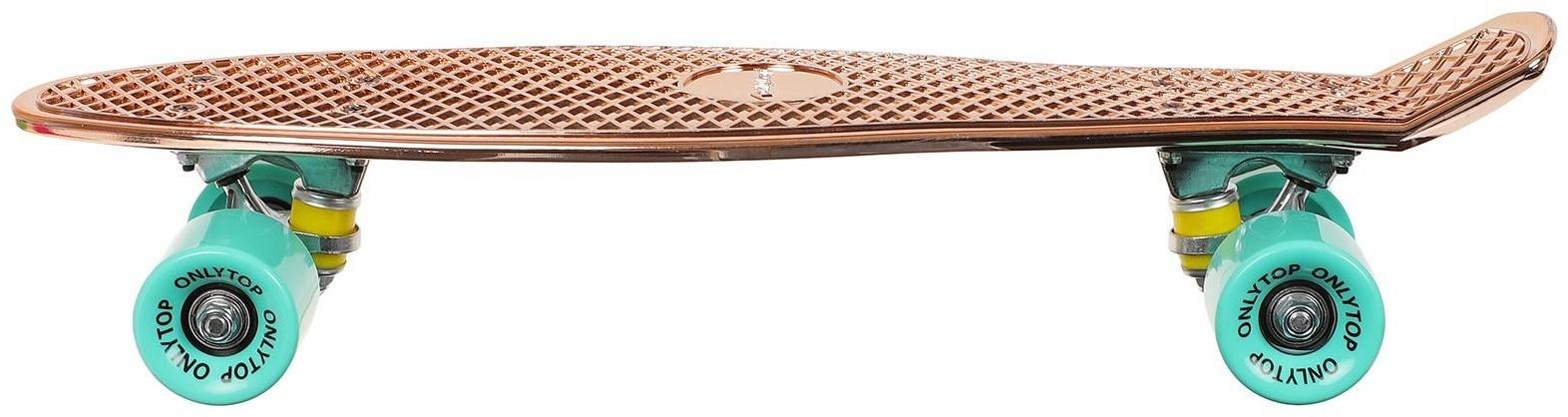Пенниборд 56 х 15 см, колеса PU 60 х 45 мм, алюминиевая подвеска, цвет бронзовый