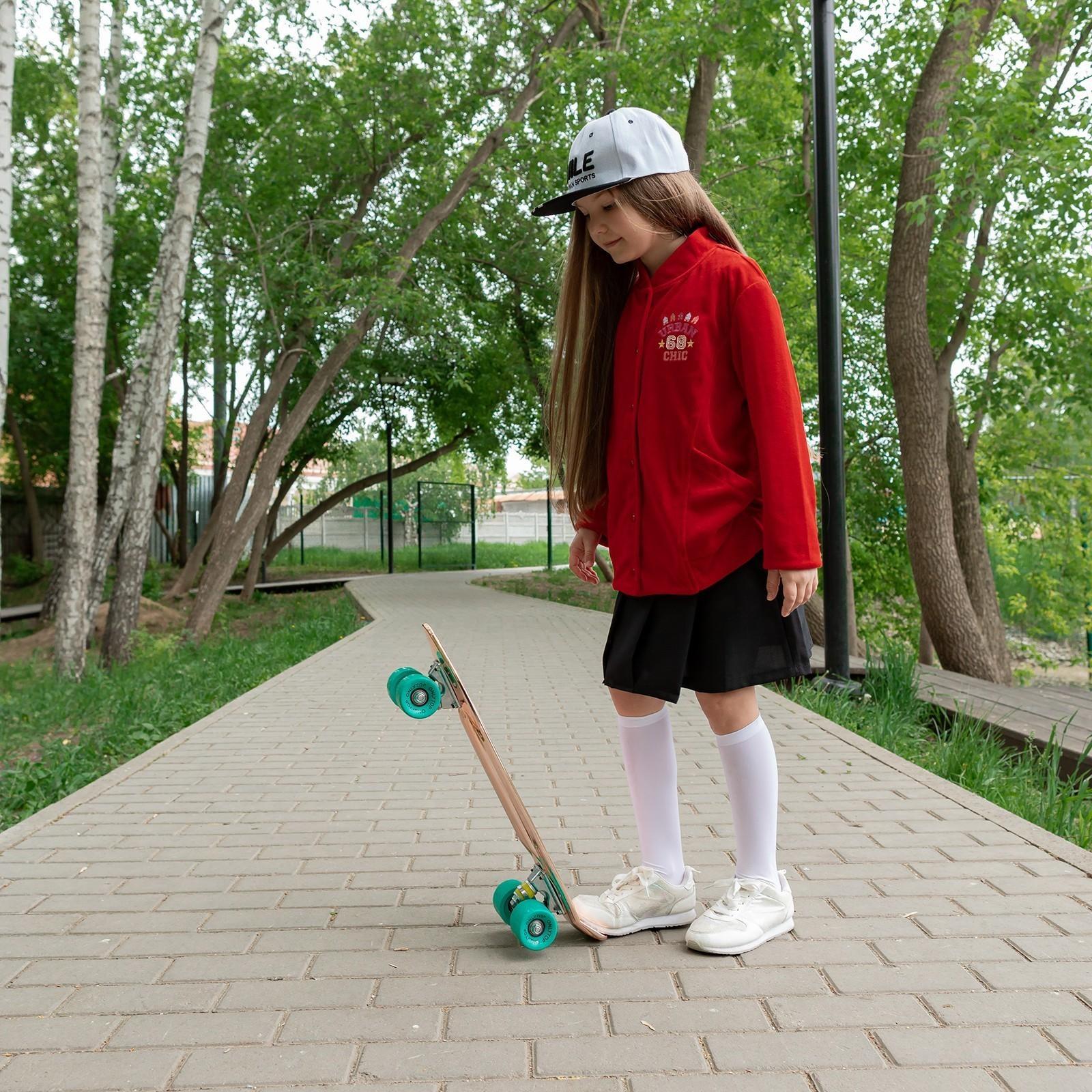 Пенниборд 56 х 15 см, колеса PU 60 х 45 мм, алюминиевая подвеска, цвет бронзовый