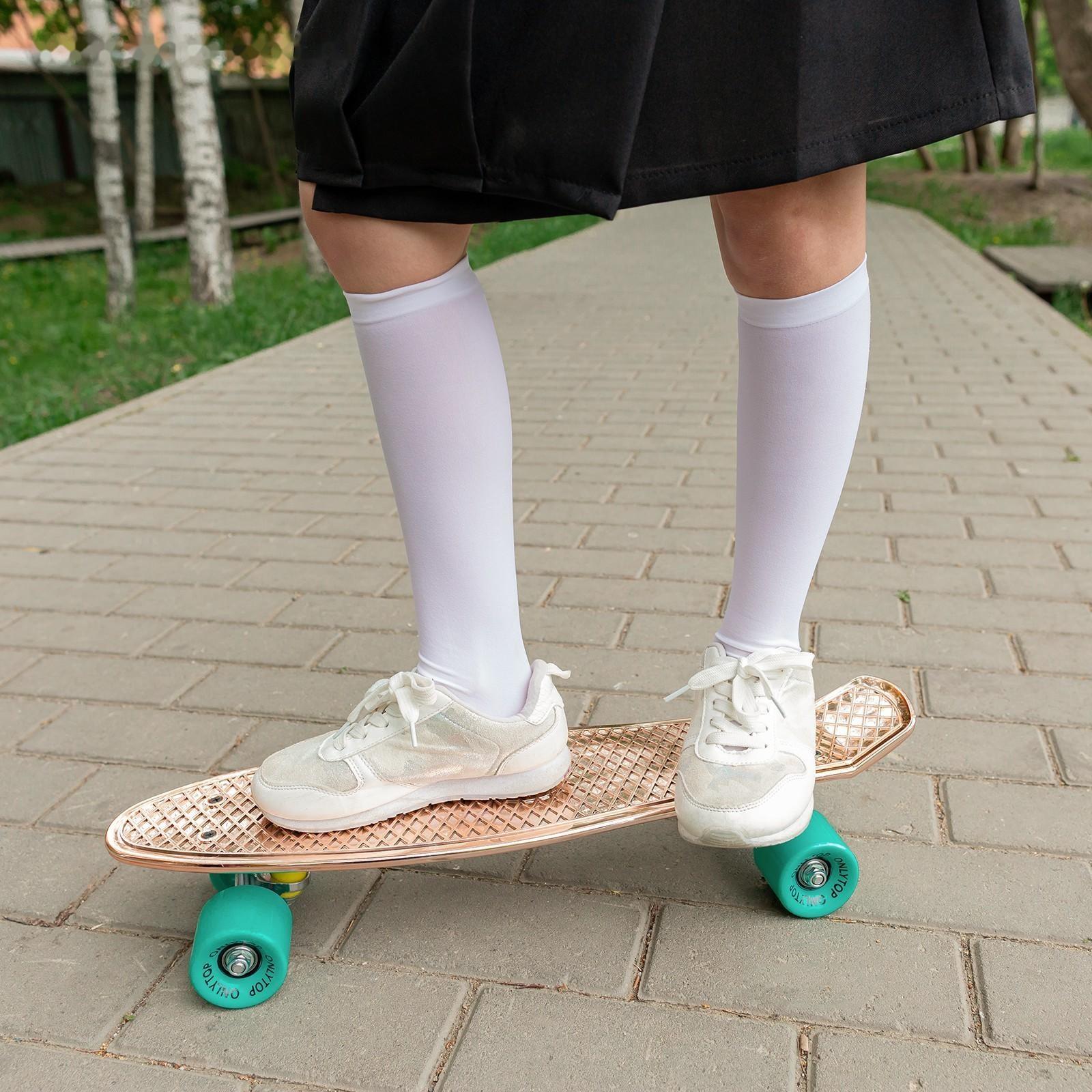 Пенниборд 56 х 15 см, колеса PU 60 х 45 мм, алюминиевая подвеска, цвет бронзовый