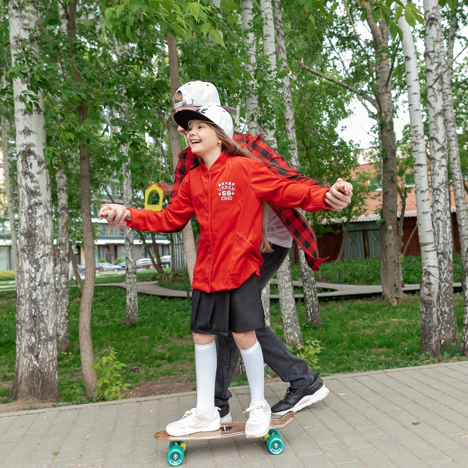 Пенниборд 56 х 15 см, колеса PU 60 х 45 мм, алюминиевая подвеска, цвет бронзовый