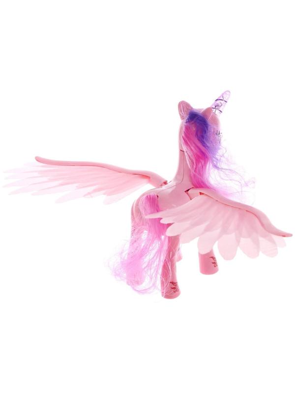 Музыкальная игрушка «Единорог», со светом и звуком, машет крыльями, цвет розовый