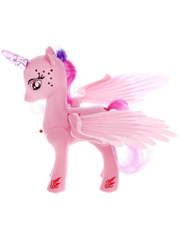 Музыкальная игрушка «Единорог», со светом и звуком, машет крыльями, цвет розовый