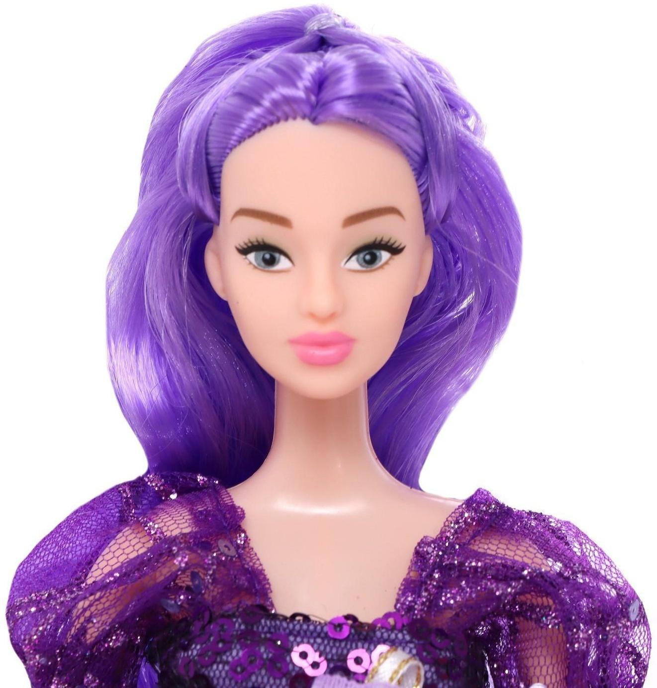 Кукла-модель «Нежные мечты» с аксессуарами, фиолетовые волосы