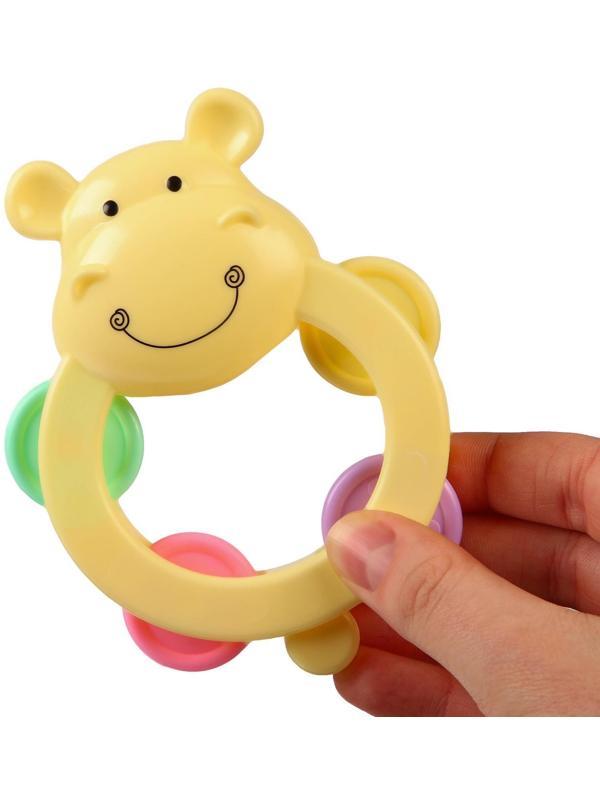 Погремушка бубен «Бегемотик», МИКС