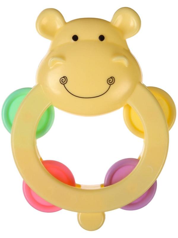 Погремушка бубен «Бегемотик», МИКС