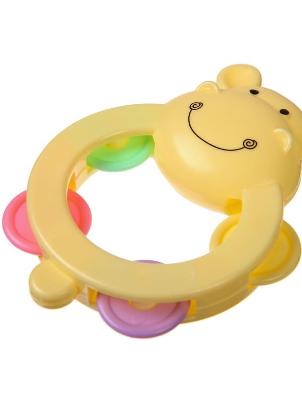 Погремушка бубен «Бегемотик», МИКС