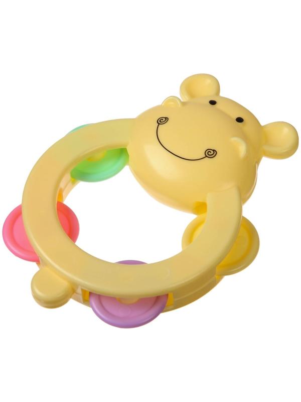 Погремушка бубен «Бегемотик», МИКС