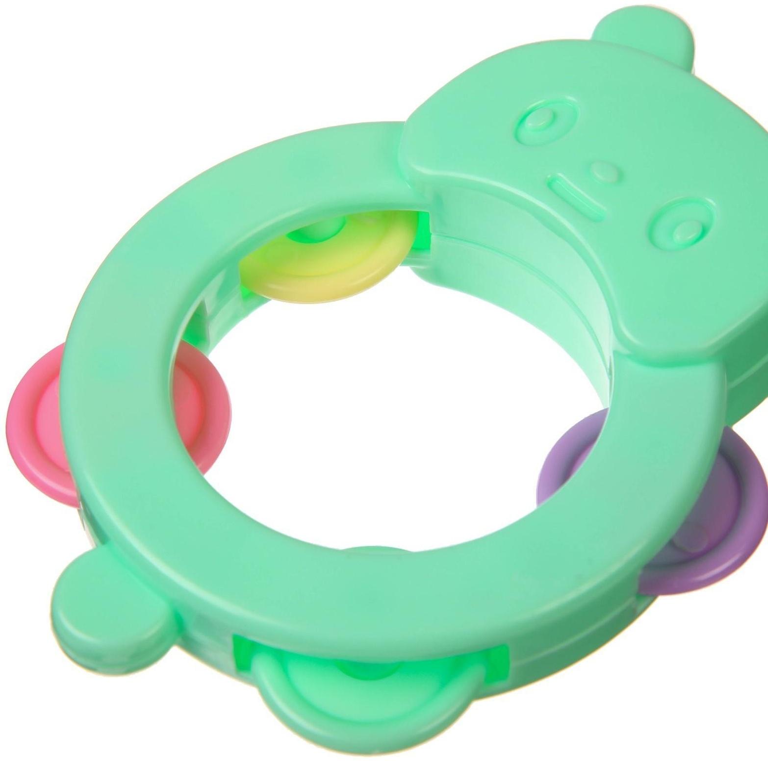 Погремушка бубен «Зайчик», МИКС