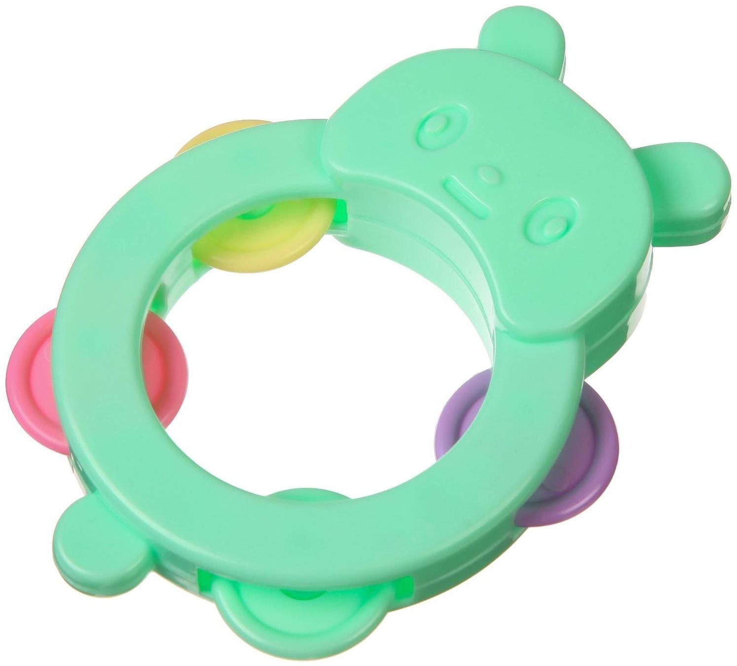 Погремушка бубен «Зайчик», МИКС