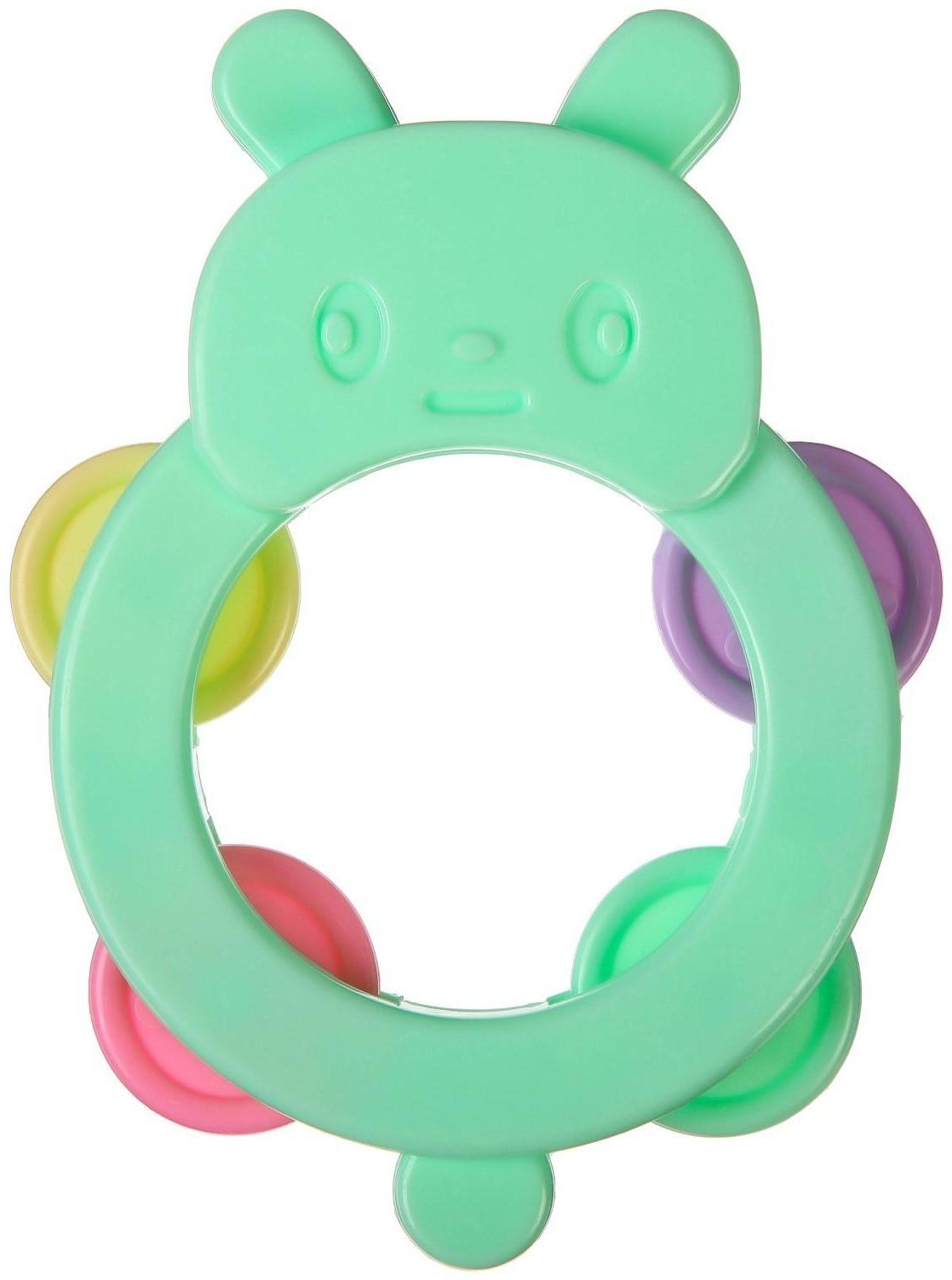 Погремушка бубен «Зайчик», МИКС