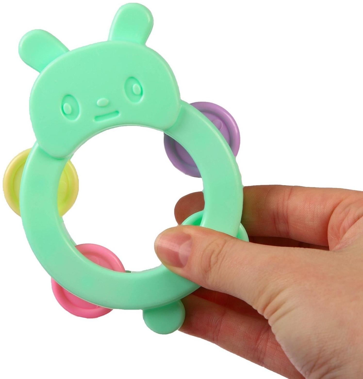 Погремушка бубен «Зайчик», МИКС