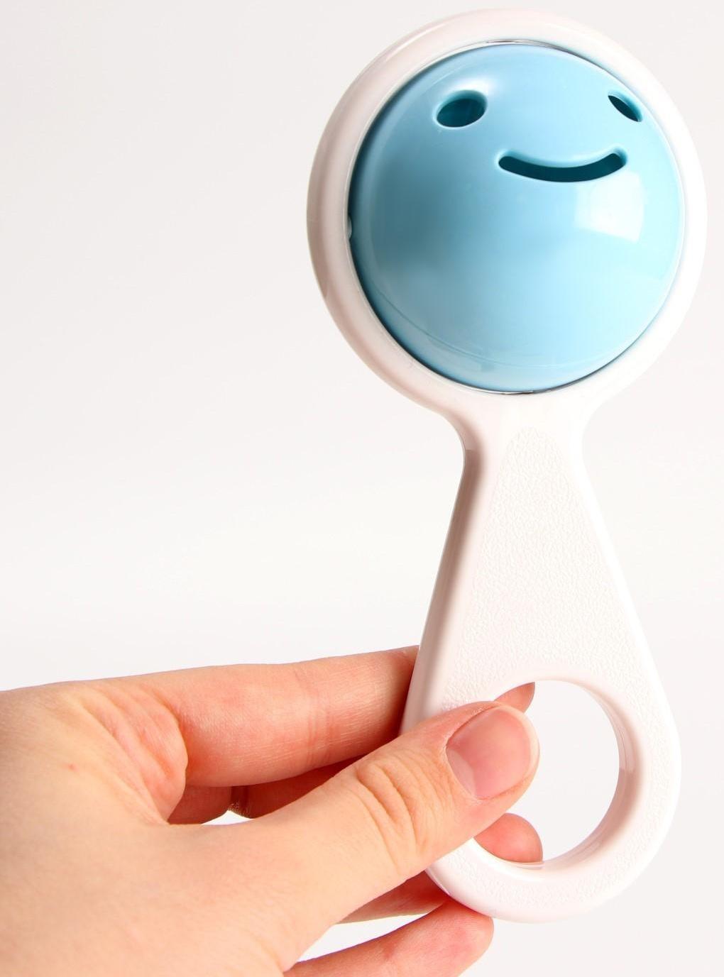 Погремушка «Смайлик», на ручке, цвет МИКС