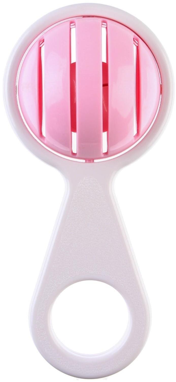 Погремушка «Смайлик», на ручке, цвет МИКС