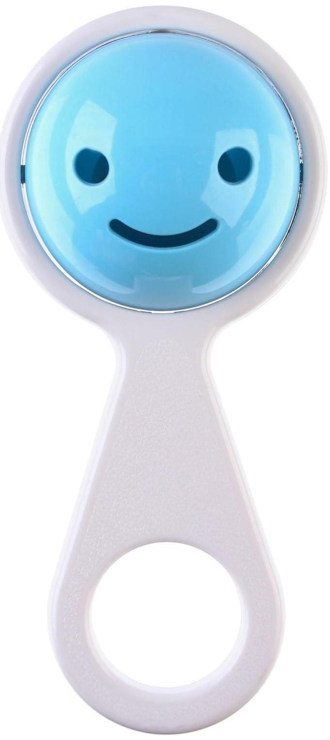 Погремушка «Смайлик», на ручке, цвет МИКС