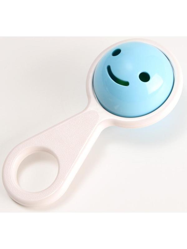 Погремушка «Смайлик», на ручке, цвет МИКС