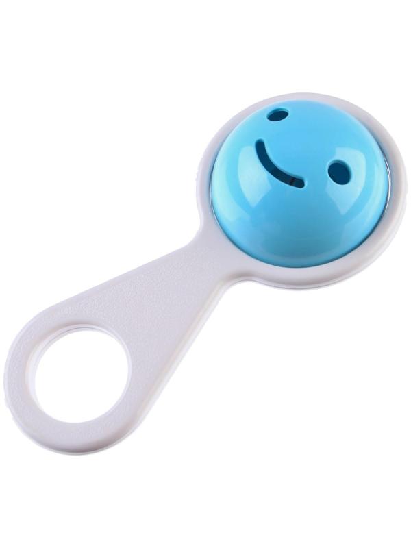 Погремушка «Смайлик», на ручке, цвет МИКС