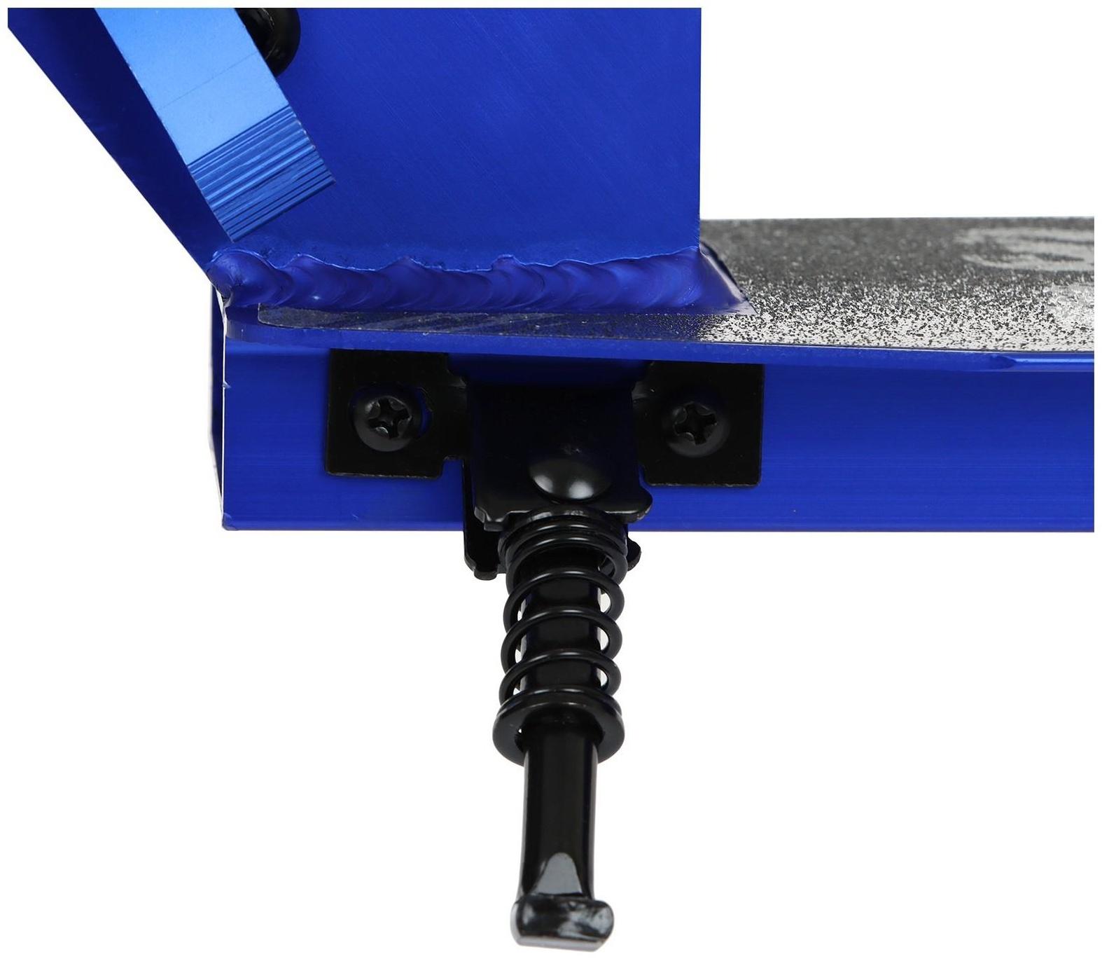 Самокат городской, складной GRAFFITI,  колеса PU 200, 86A, подножка, ABEC 9, цвет синий