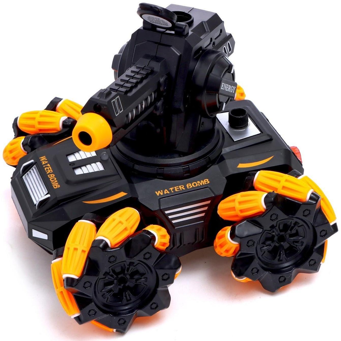 Танк радиоуправляемый MECH, стандартный пульт, стреляет пулями, цвет оранжевый