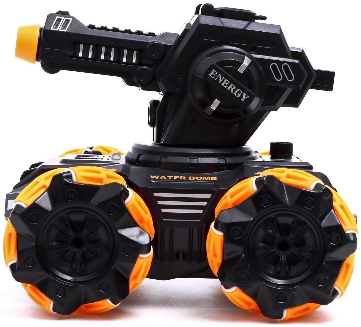 Танк радиоуправляемый MECH, стандартный пульт, стреляет пулями, цвет оранжевый